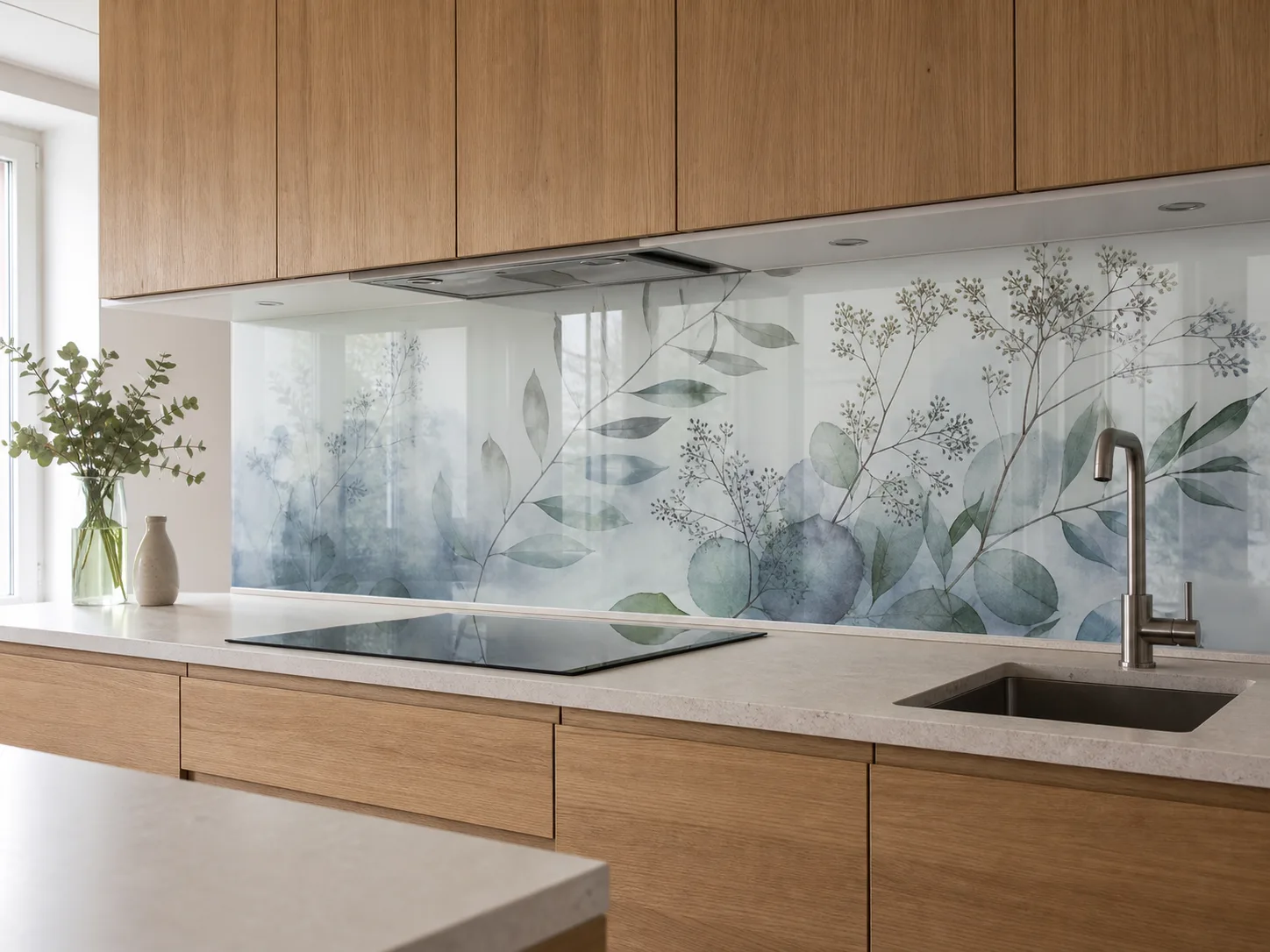 Szklany panel z autorską grafiką na wymiar